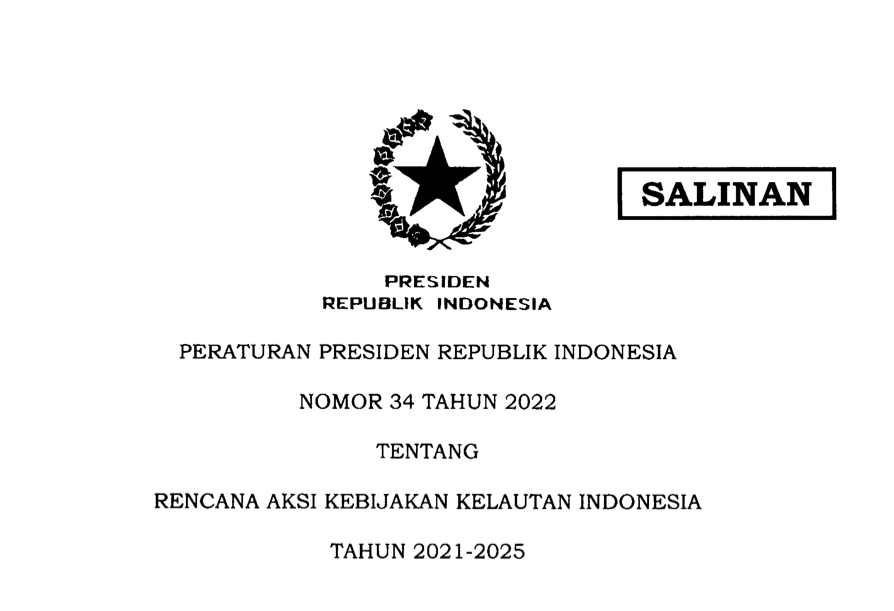 Perpres 34/2022 tentang Rencana Aksi KKI 2021-2025